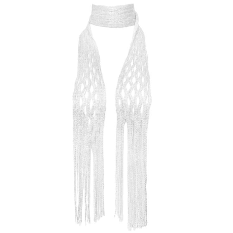 Women Skinny Scarf Thin Choker Knit Belt Stripe Long Tie Scarf Bag Handle Wrap
