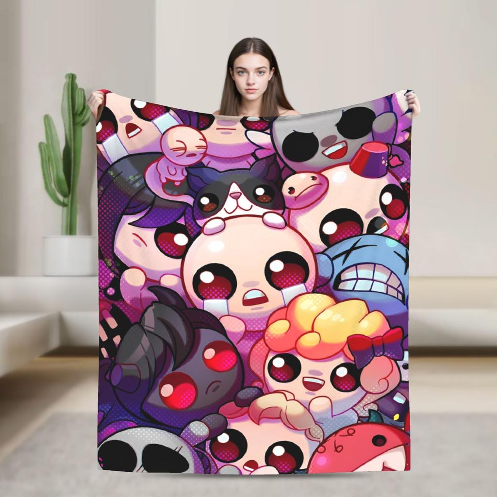 Funda de Manta de Dibujos Animados The Binding of Isaac Manta de Felpa para Lanzar Ultra-Suave para Coche Colcha