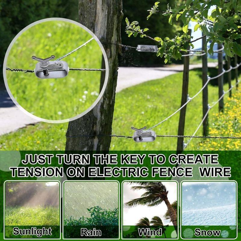 Cable Tensioner New Heavy Duty Wire Tightener Silver Galvanised Electric Fence Tightener Wire Ratchet Tensioner Fence 4 inches