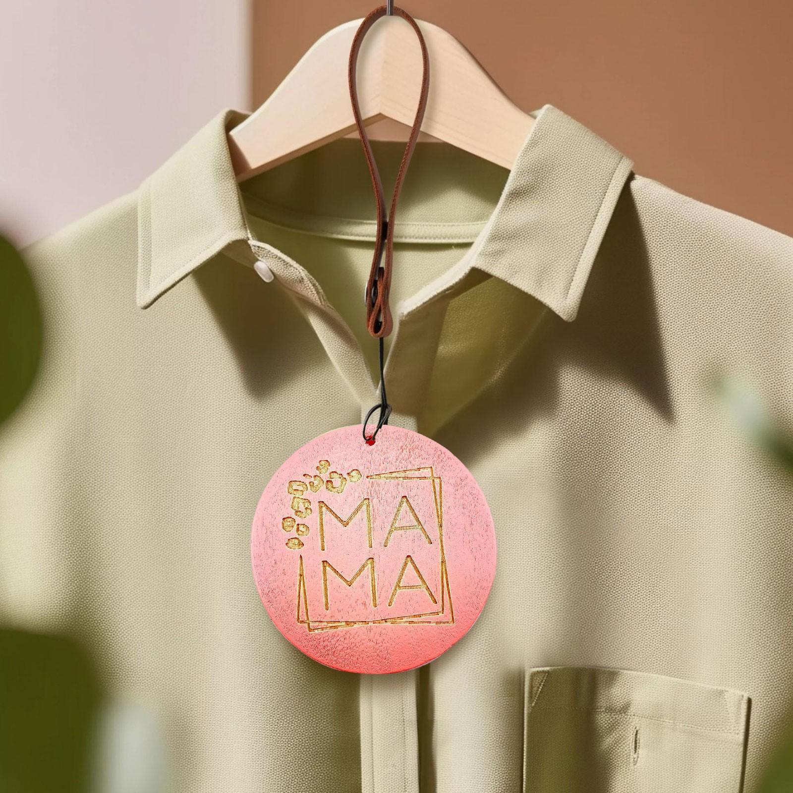 

Підвіска з круглим дерев яним тріском, гравірована на День матері, 2D One Size рожевий