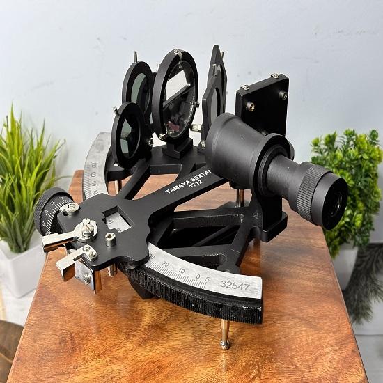 Tamaya Working Sextant,  Maritime Navigational Instrument With Wooden Box, Astrolabe Ships Instrument, Navigational Sextant