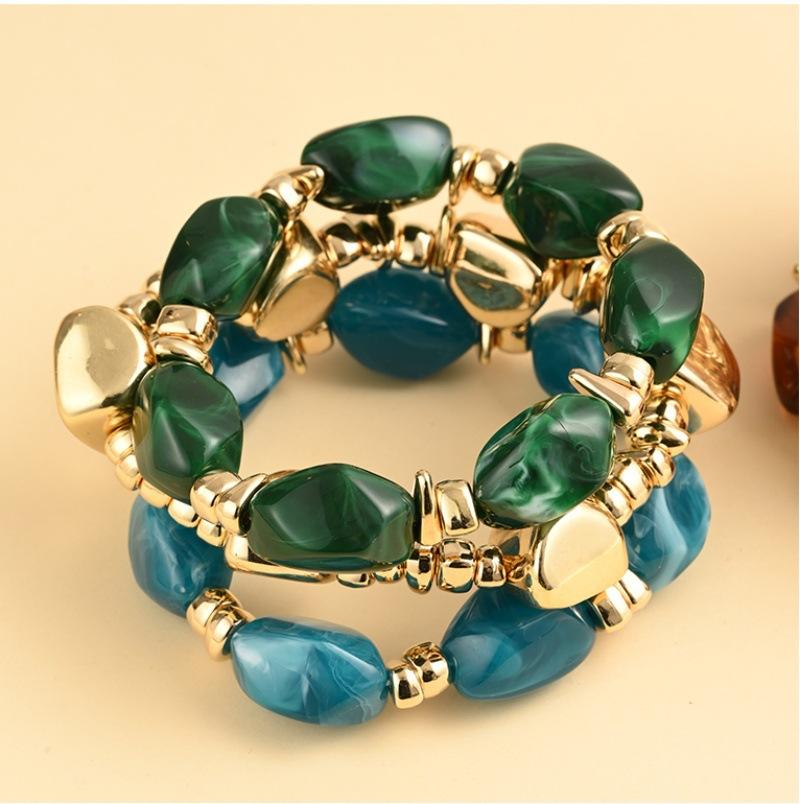 European and American high-end elegant irregular suit women's bracelet Bohemian style exaggerated elastic bracelet