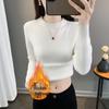 Women's Plus Velvet Warm Knit Sweater, High Collar, Long Sleeve, Thick Inner Layer - 2025 Autumn/Winter Collection