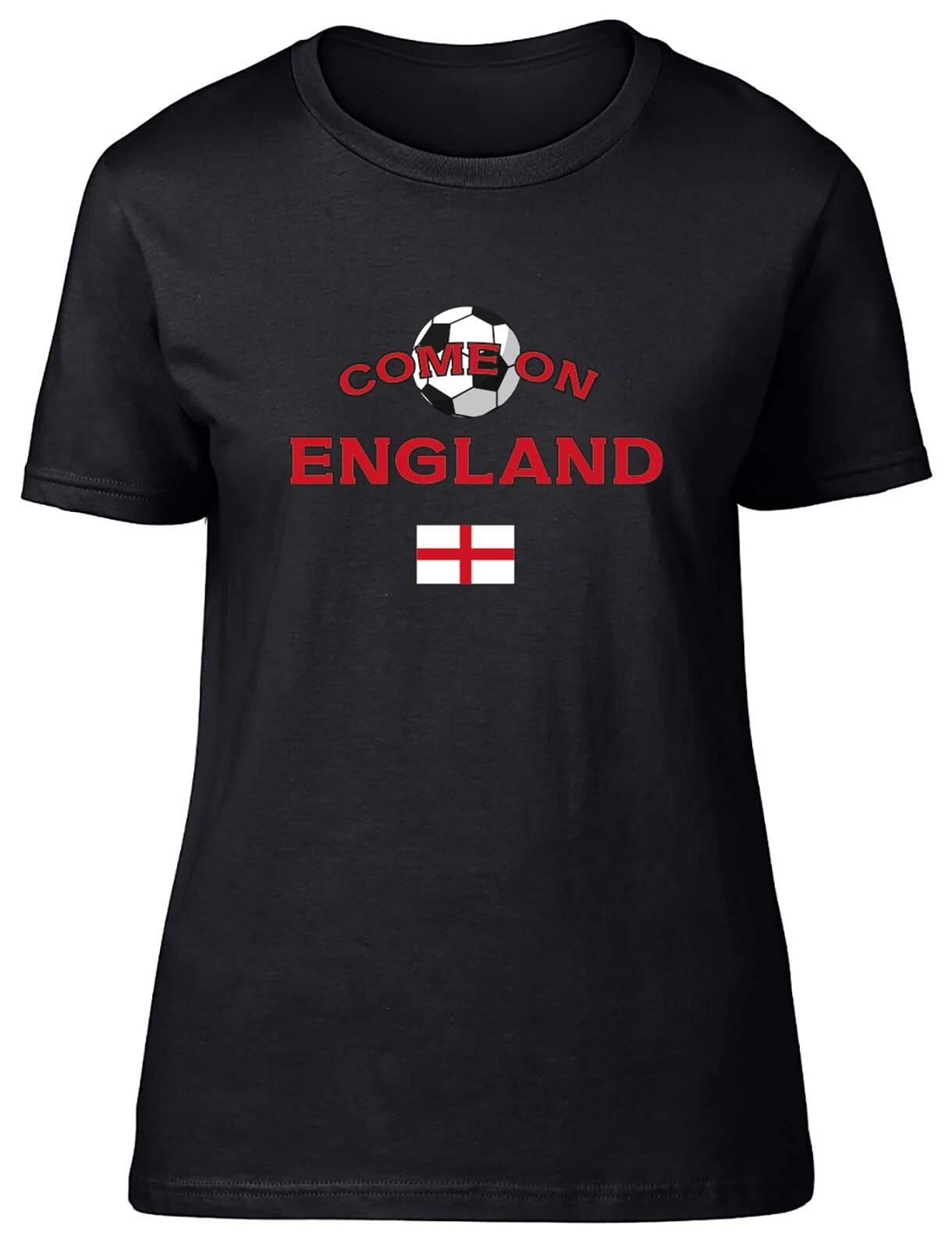 Womens T Shirt England Football Come On Sports Ladies Tee Gift XXL
