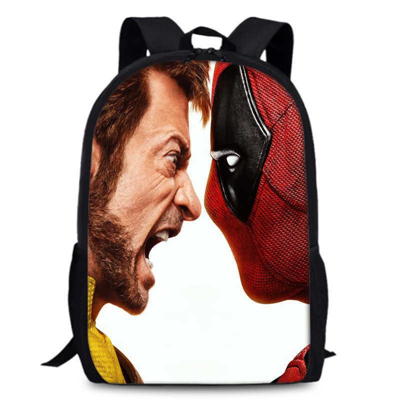 Deadpool And Wolverine Backpack Durable Oxford Fabric 15-inch Student Bag