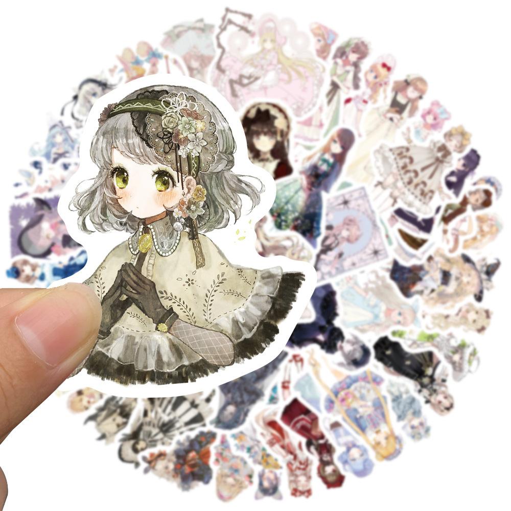 50Pcs/Set Lolita Girls Series 01 Stickers DIY Fashion Mixed Waterproof Doodle Decals Stickers