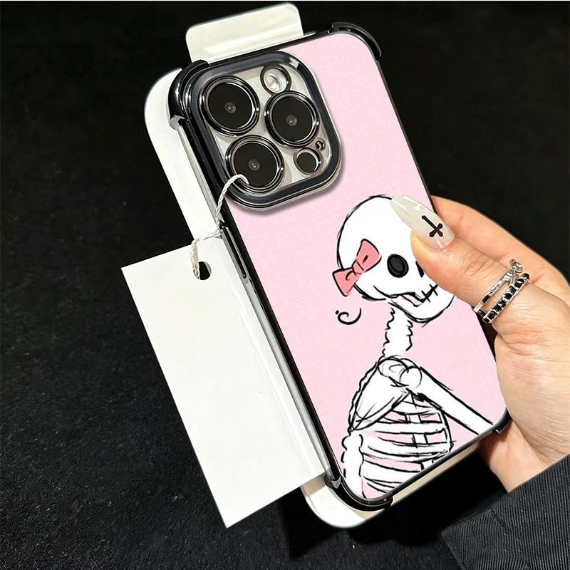 Pink Style Skull Witch Plating Phone Case For Xiaomi Poco X5 X6 X7 X8 Pro Max F8 Ultra F7 M8 M7 M5S Redmi 15C 15 14C 13C 13 X3 1
