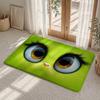 Cute Orange Eyes Design Floor Mat Flannel Rug Non Slip Absorbent Soft Washable For Entryway Hallway Bathroom Kitchen Decor