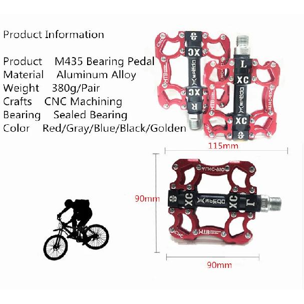 Bicycle Pedal MTB BMX Sealed 2 Bearing Cleats Pegs Road Mountain Bike Aluminum Alloy Anti-slip Cycling Parts