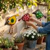 3Pcs Vintage 2D Flat Metal Bird Figurine with Long Legs Unique Bird Ornaments Set Handicrafts Weather-resistant