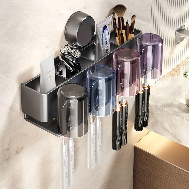 Toothbrush and Toothpaste Cup Holder, Wall-Mounted, No Drilling, Bathroom Rinse Cup, Storage Rack for Home