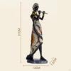 African Lady Figurine Tribal Women Statue Exotic Ornaments for Living Room