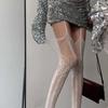 Lace Flower Mesh Pantyhose Nylon Suspender Stockings Retro Thigh High Stockings  Night Club