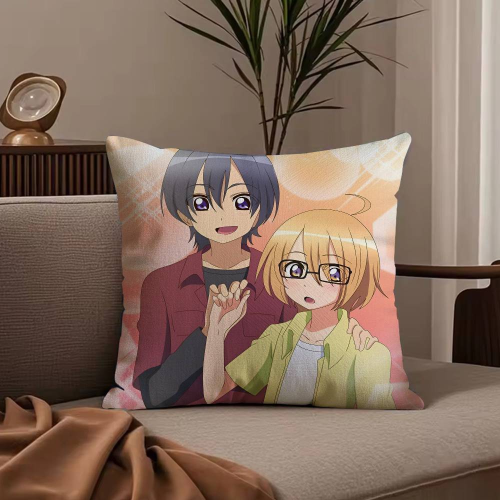 Anime L-Love S-Stage Pillow Case Anti-dustmite Pillowcase Invisible Zipper Silky Short Plush Sofa Cushion Cover