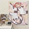 KOn Maid Anime Tapestry Yui Hirasawa  Azusa Nakano Wall Hanging Cherry Blossom Kawaii Decor for Bedroom Dorm Photo Backdro