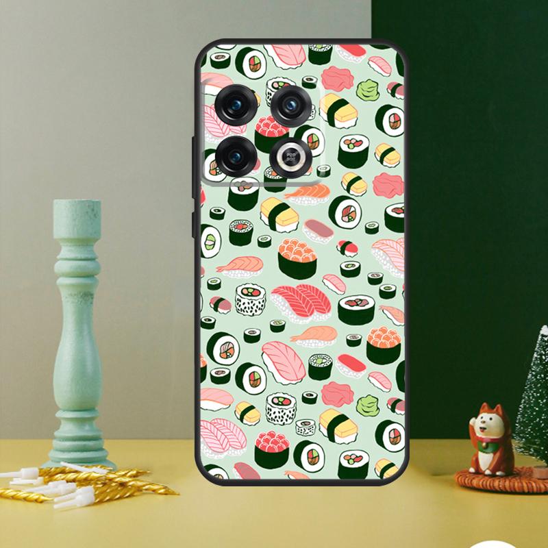 Kawaii Sushi Pattern Phone Case For OnePlus 13 13R 12 12R 11 9 10 Pro 8T 9RT 10T 10R Nord 4 CE 2 3 Lite N20 N30