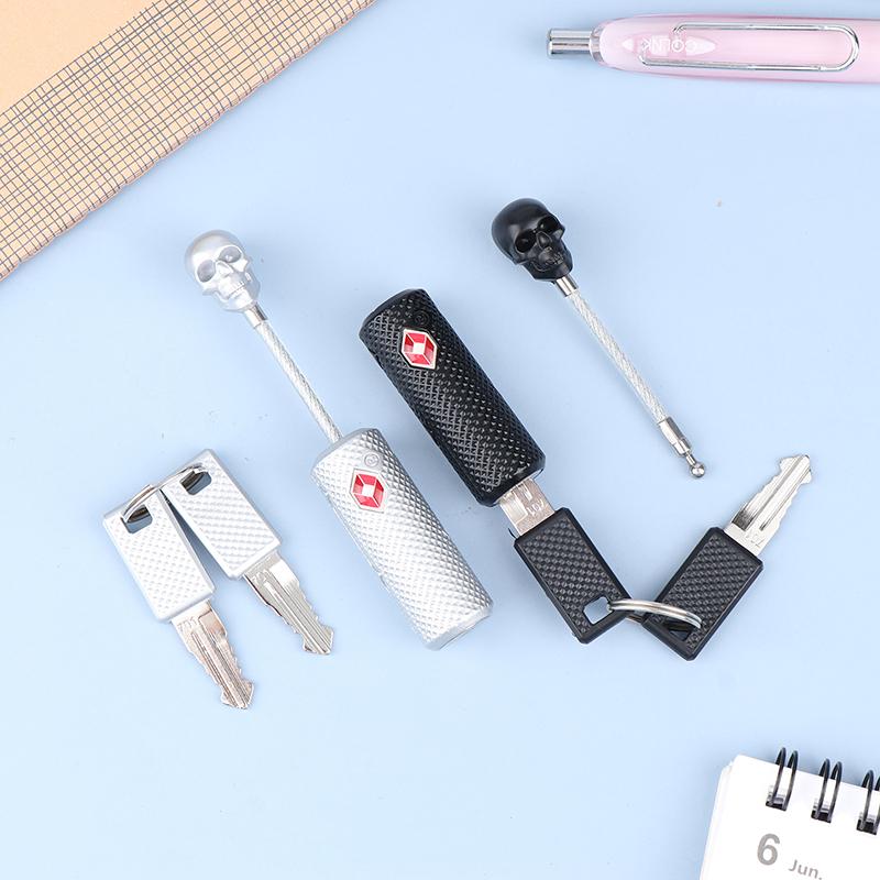 Celní zámek Overseas Lebka Kovový vozík Kufr na zavazadla Batoh Visací zámek s ocelovým lankem Zámek proti krádeži Zámek na zavazadla