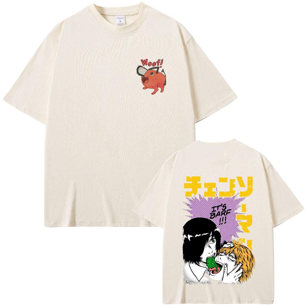 Anime Chainsaw Man Himeno Denji Graphic Tshirt Men Women Cartoon Funny Short Sleeve T Shirts Male Fashion Oversized Streetwear