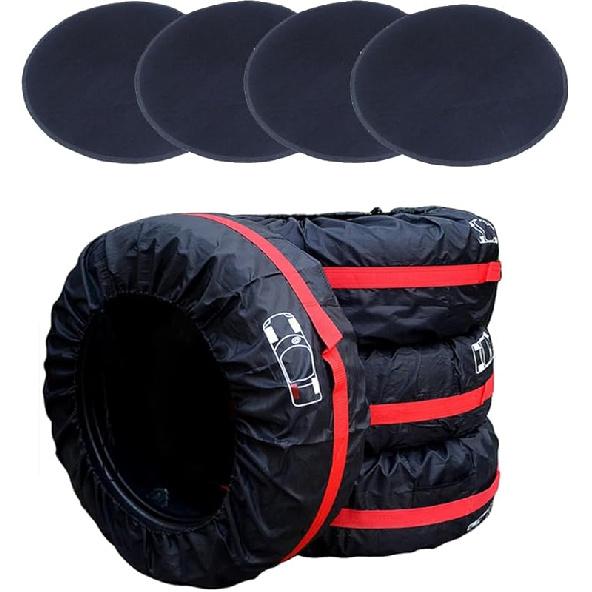 J&C 4 Pcs Wheel Felt Cover 21inches Lightweight Universal Fit Dustproof Wheel Protection Cover Spare Wheel Felts