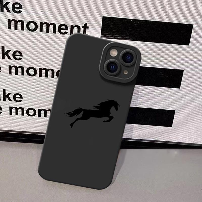 Dark Horse Shadow Applies To Apple 16PROMAX Mobile Phone Case 15 Cute 13 Transparent 12 Cartoon 11 Cute Fun