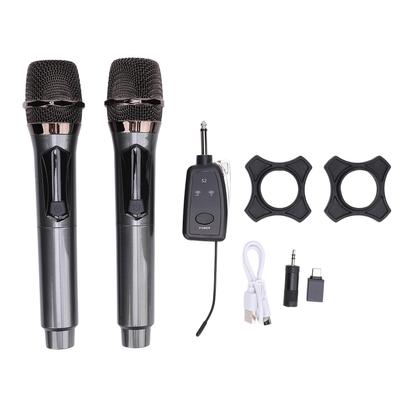 2PCS Drahtlose Mikrofon 2,4G Noise Reduktion Handheld Dynamische Mikrofon Set mit Empfänger für
