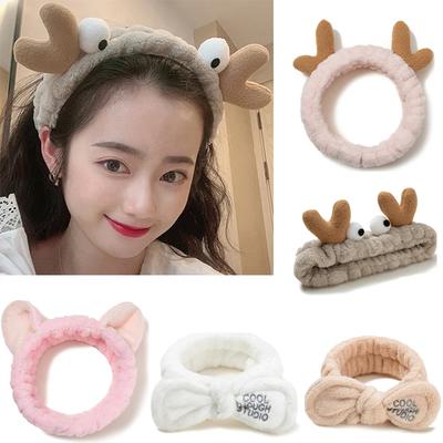 Winter Weich Weibliches Make-up Stirnband Korallenfleece Tiere Haarband Gesicht waschen Sportstirnbänder für Frauen Mädchen Kopfschmuck