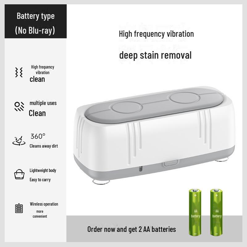 

USB многофункциональный мини портативный высокочастотный вибрационный очиститель для очков и ювелирных изделий battery model белый