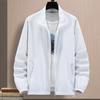 Men Outdoor Jacket Long Sleeves Sun Protection Breathable Solid Color Zipper Closure Anti-UV Ultra-thin Plus Size Cycling Sports Sun Protection Coat