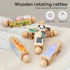 1pc Wooden Montessori Hand Bell Toy Baby Mobile Musical Rattle Children Stroller Classic Educational Gifts