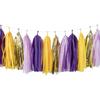 Purple Gold Yellow Tangled Party-Decoration - 20-Pack Rapunzel Tangled Banner Tassel Garland Streamers Princess Baby Shower Birthday Classroom