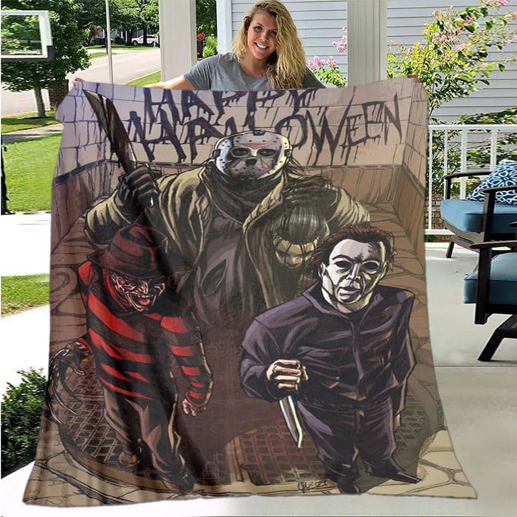 Halloween Horror Kürbis Filme Decke Sofa Decken für Betten Super Weich Warm Deckenbezug Flanell Überwurfdecke
