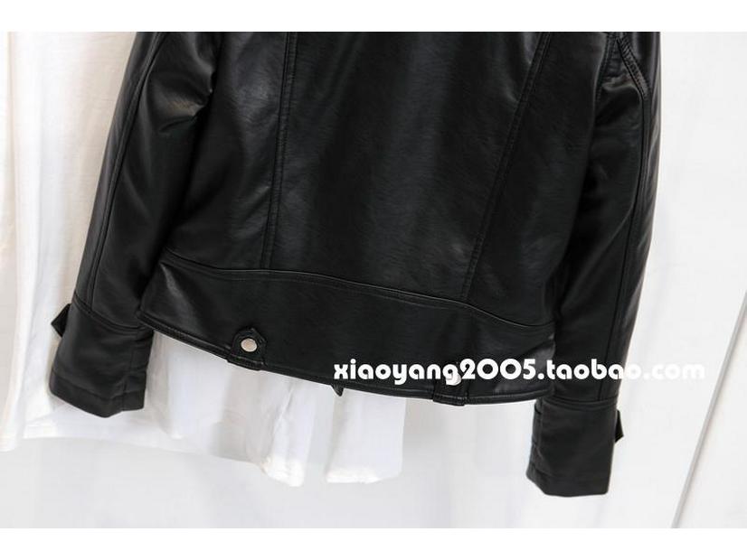 Chaqueta de Motociclista de Cuero PU Ajustada para Mujer Estilo Coreano 2025 - Corta, Versátil, Diseño de Solapa para Primavera/Otoño