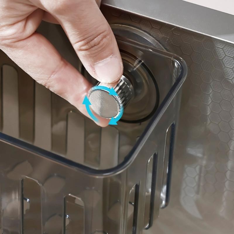 Plastic Sink Edge Storage Rack Featuring Strong Suction Cups for Efficient Dishcloth Drying and Countertop Organization