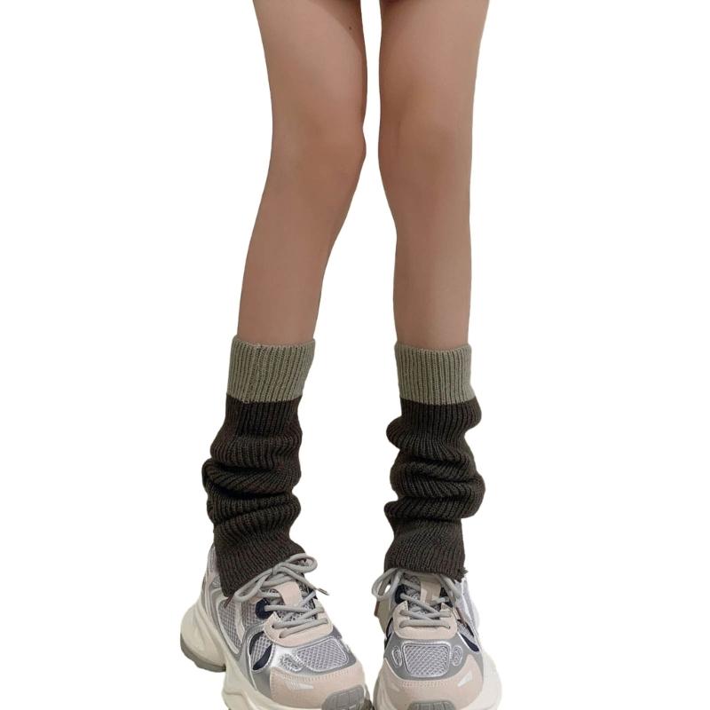 Womens Lolitas Knit Long Socks Flared Leg Warmers Harajuku Booties Socks Winter Warm Ankle Heap Socks