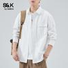 Baleno S&K Men's American Loose Fit Cotton Long-Sleeve Work Shirt
