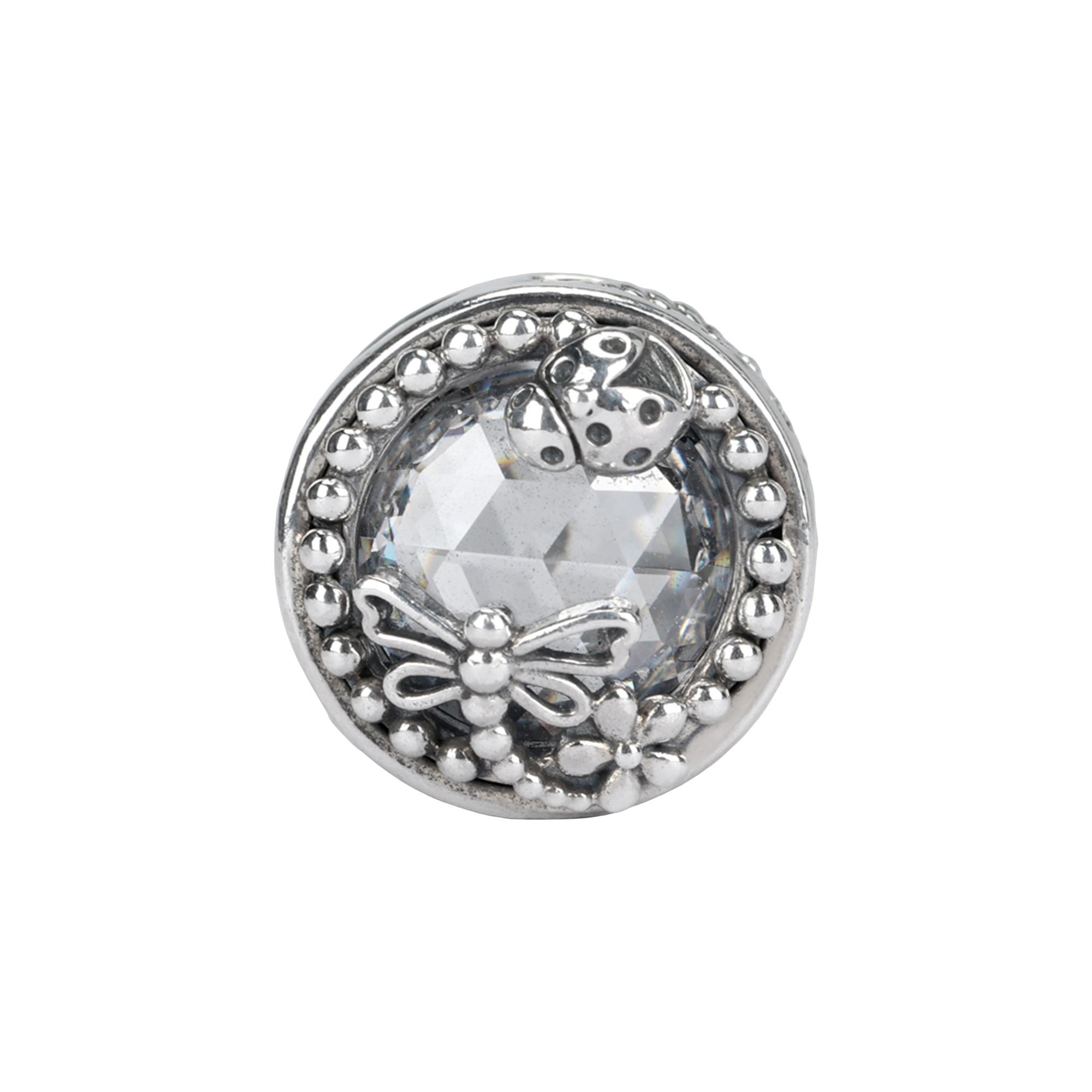 Pandora Floral Hollow Design 925 Silver Jewelry Accessories Women jewelry 797047CZ Box,One Size