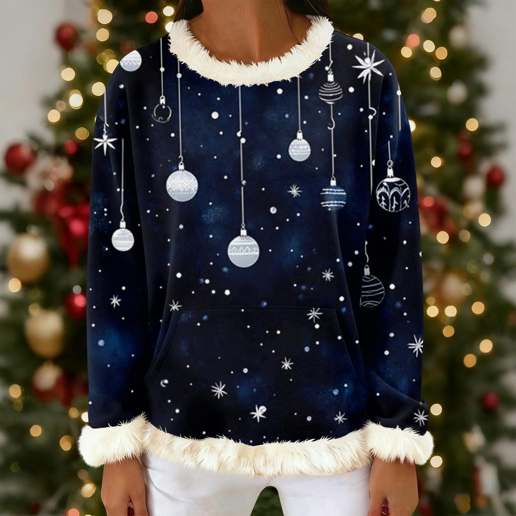 Kvinners uformelle motetrykk Langermet sweatshirt med hette