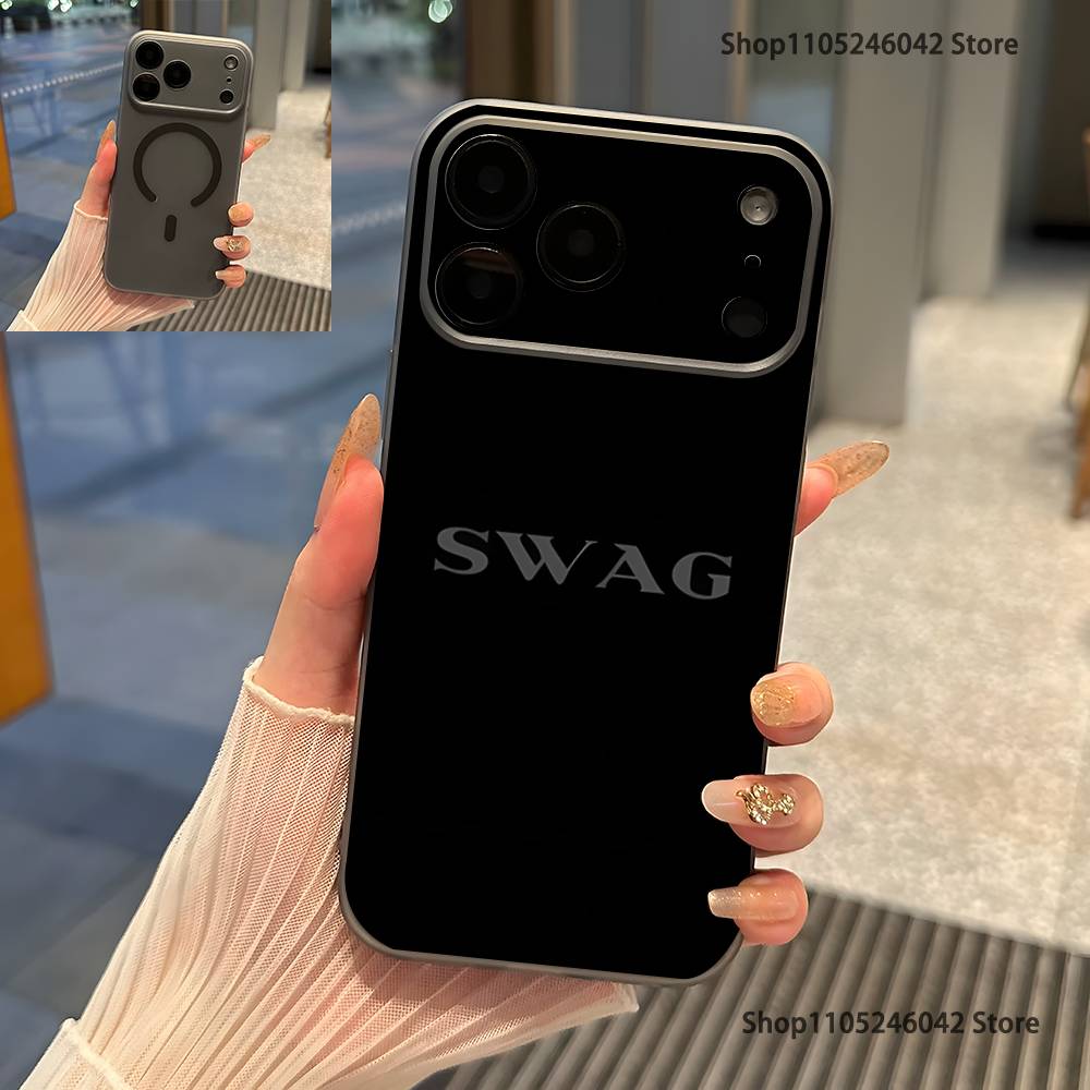 J-Justin B-Bieber Swag II Průhledný šedý kryt na telefon Pro iPhone 17,16,15,14,13,12,11,Pro,Max,Plus Magnetické bezdrátové nabíjení