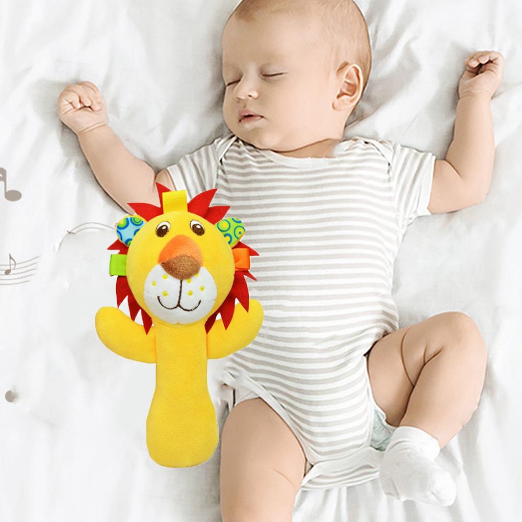 Baby Newborn Plush Doll Animal Hand Crank Hand Stick Baby Toy