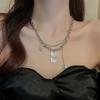 Korean cold wind diamond love pearl necklace Internet celebrity niche design temperament collarbone chain necklace women
