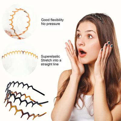 Toothed Hairband Zigzag Pattern Tooth Shapes Men Women 90s Style Wave Shape Headband Non-slip Grip Hair Accessory