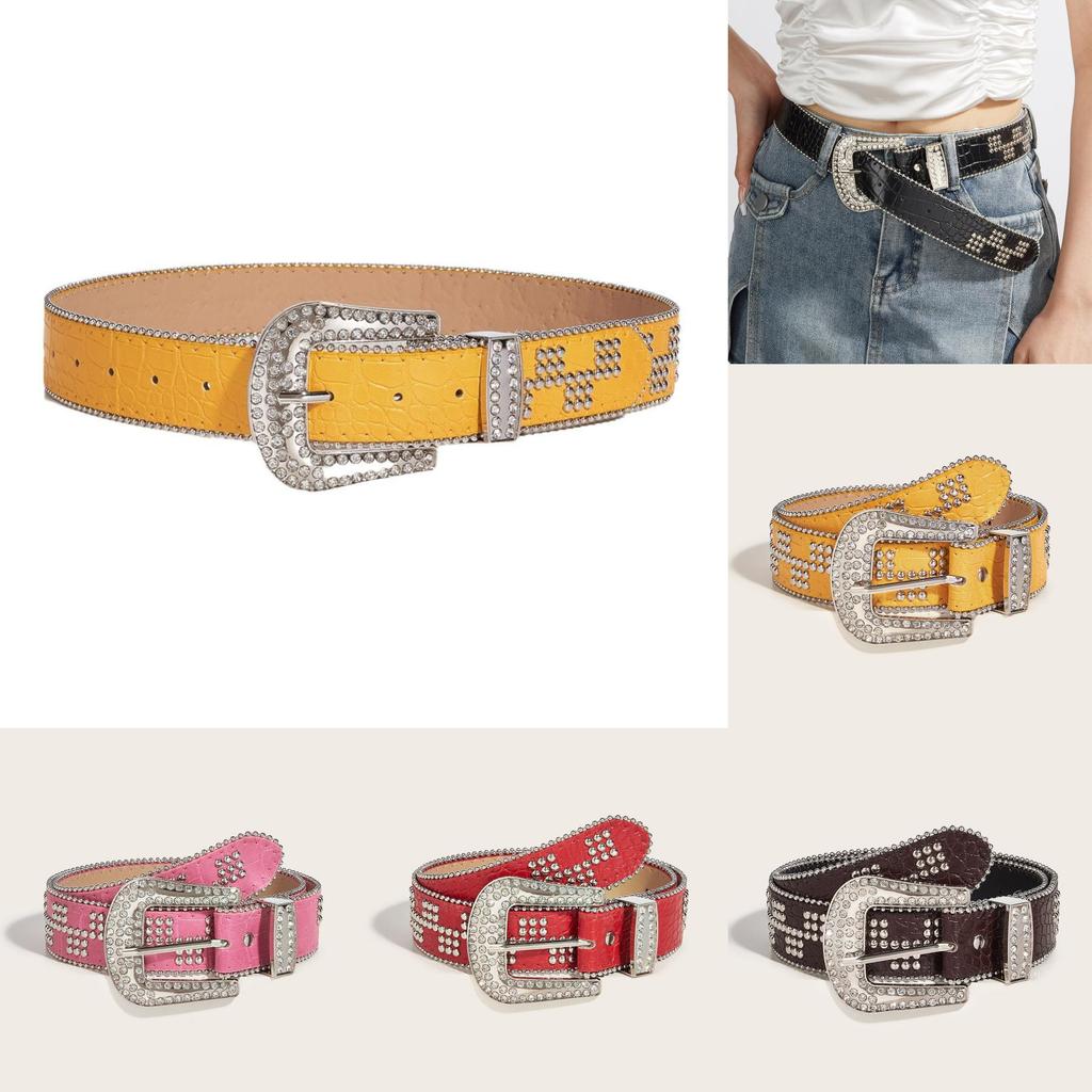 Style Pu Leather Belt With Starry Compass Buckle For Casual Youth Fashion