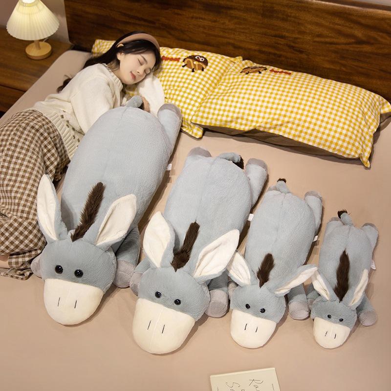 Lying Flat Three-color Donkey Doll Throw Pillow Plush Strip Throw Pillow Sleeping Pillow Donkey Doll Sleeps with Ugly Cute Big Doll