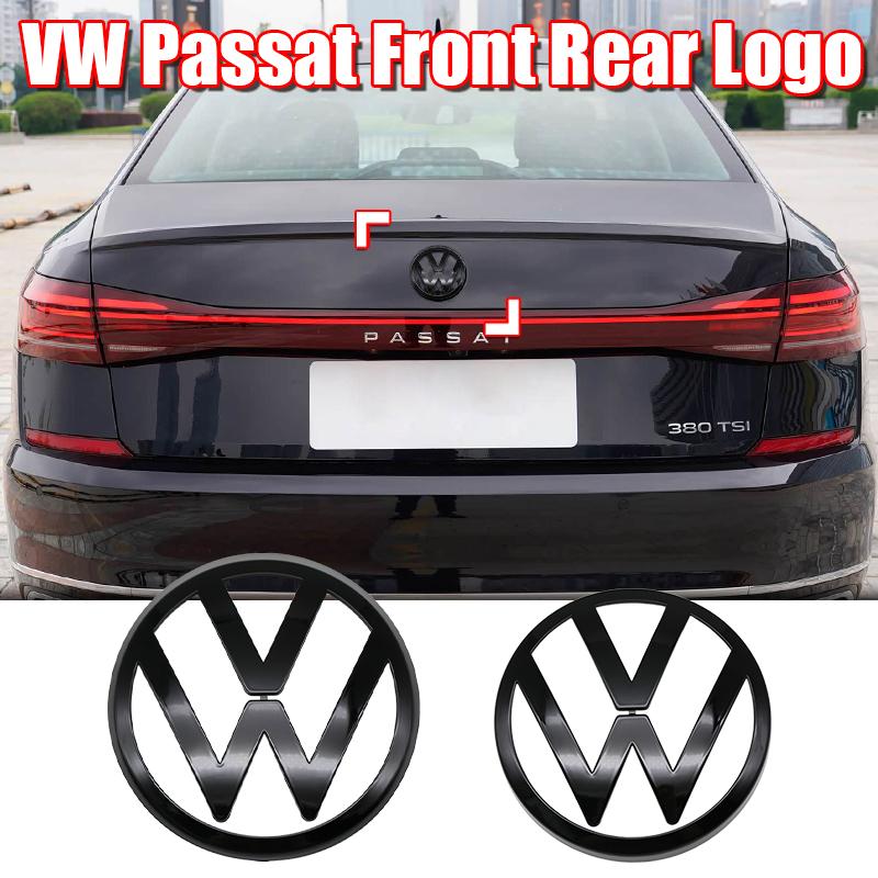 2pcs ABS Car Front Grill Emblem Rear Trunk Badge Logo for Volkswagen VW Passat 2019-2024 Scirocco Premium Pro Plus Extra Quality RL1BD2