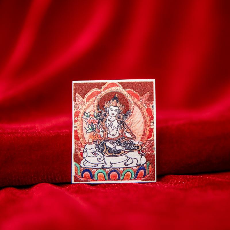 Tibetan Eight Protectors Cinnabar Mineral Sand Thangka Painting Core 4X5 - Birth Year Buddha