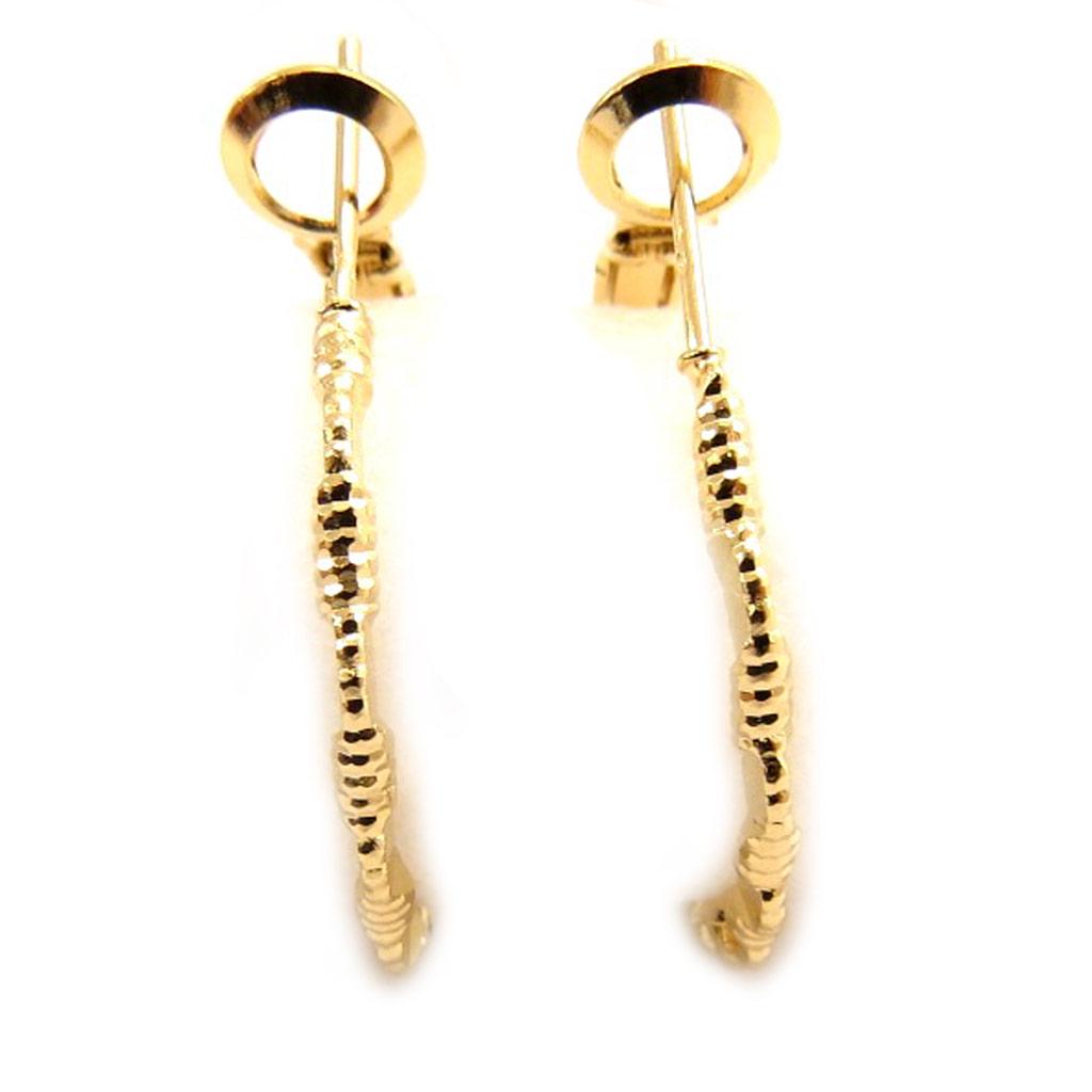 Les Trésors De Lily [L4569] - Gold Plated Hoop Earrings 'Choreography' - 25x2 Mm