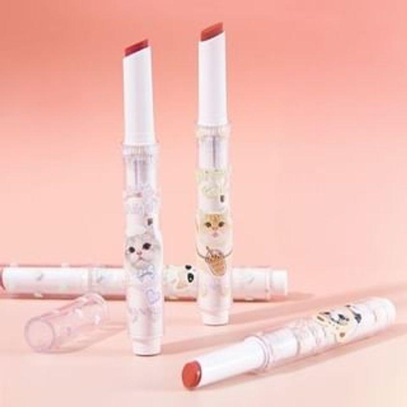 MANSLY - Cat Jelly Glossy Lipstick - 4 Colors A01# Almond Hazelnut - 1.8g