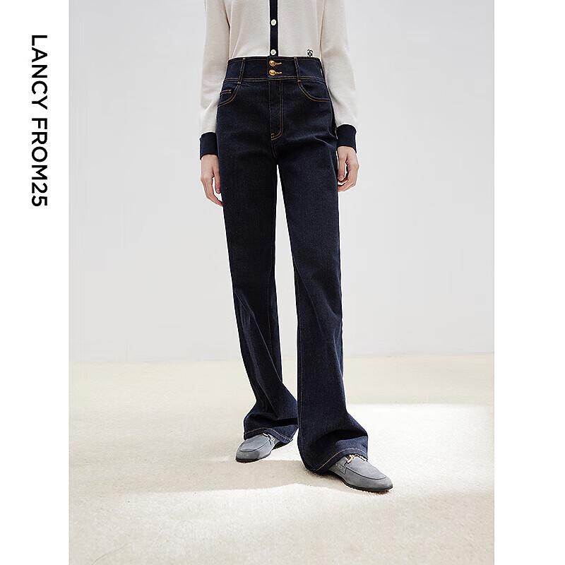 

Langzi Retro Straight Micro-Flared Dark Blue Jeans S