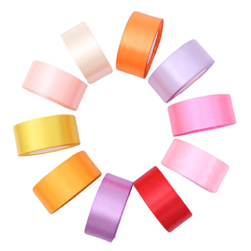 25yards/Roll (22 Meters) 50mm Solid Color Satin Ribbons for Wedding Birthday Party Gift Wrapping Xmas Festival DIY Crafts Ribbon