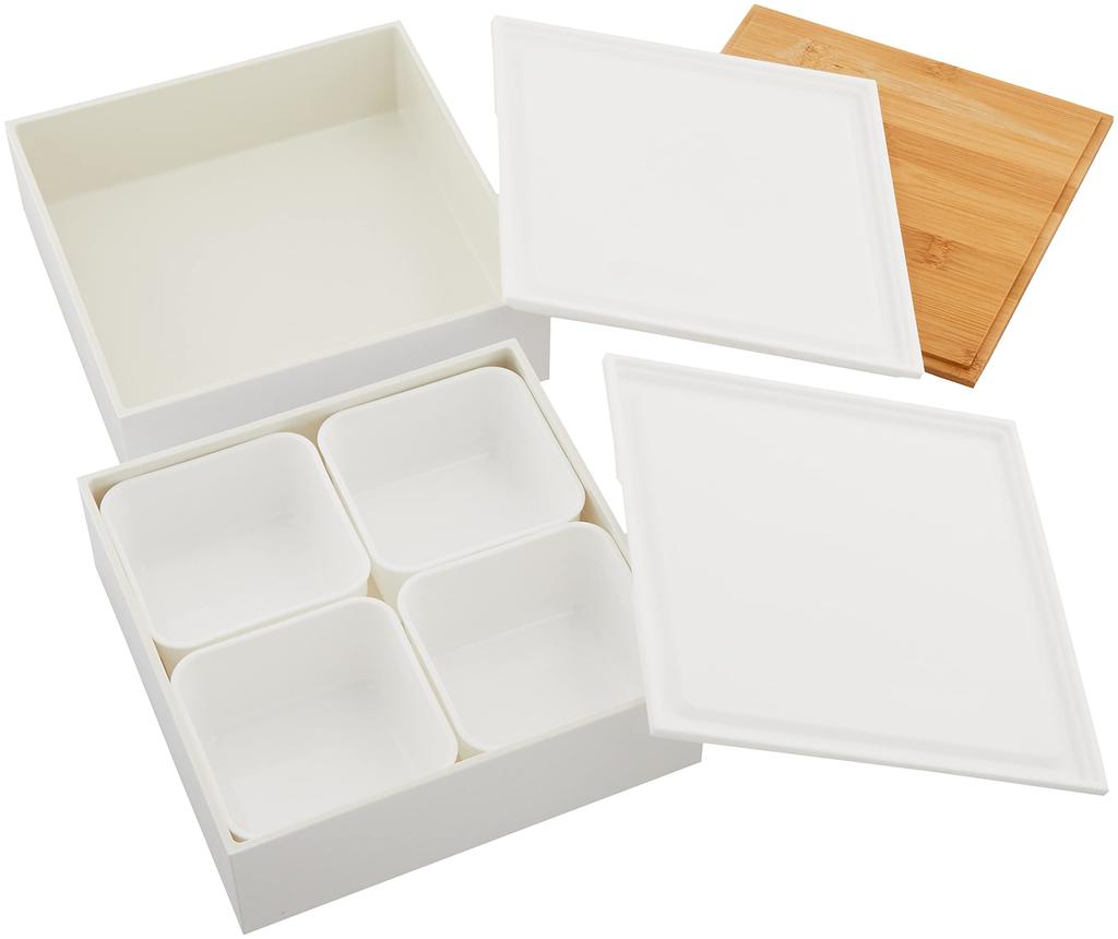 Showa NH home 18cm Jubako with Inner Box and with Inner Lid Simple Perfect for Outdoor Cherry Blossom and Sports Days ojyu x 4913003 (Lunch Box) -